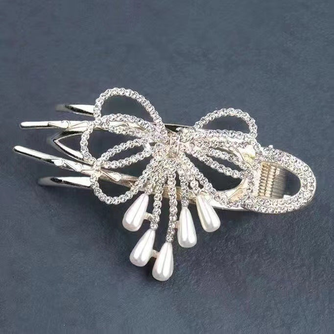 Flowers Clip Hair Claw Bow Ponytail Clip