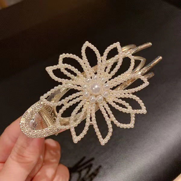 Flowers Clip Hair Claw Bow Ponytail Clip