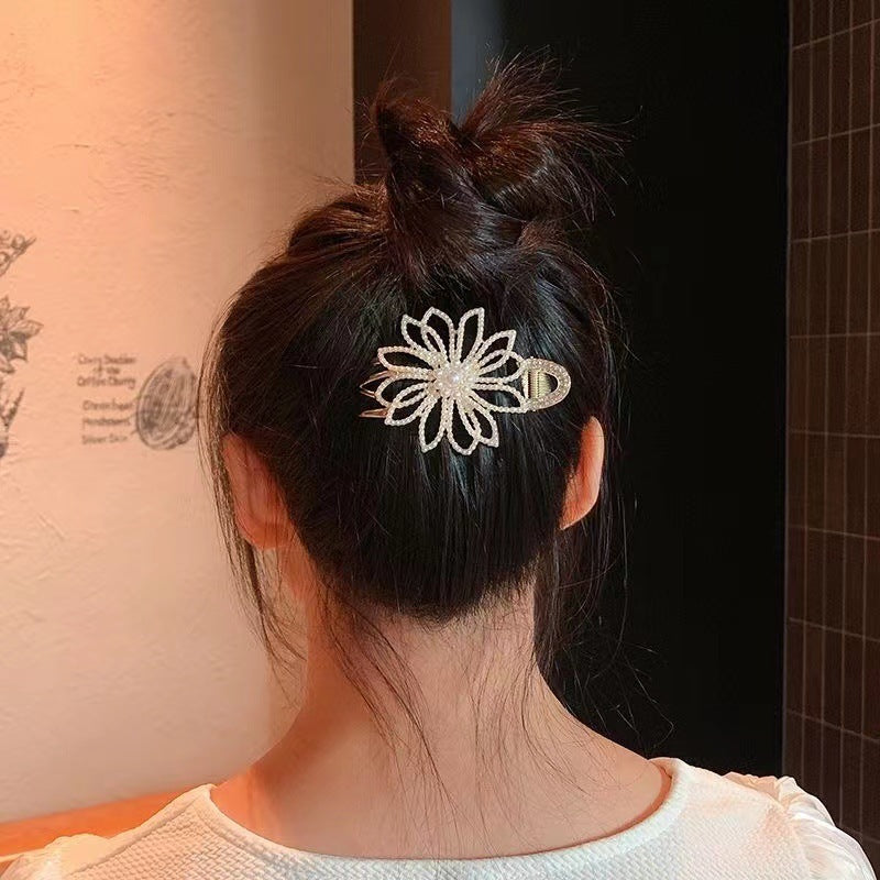 Flowers Clip Hair Claw Bow Ponytail Clip
