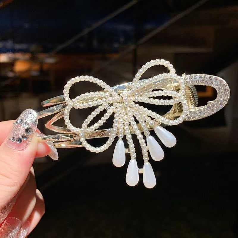 Flowers Clip Hair Claw Bow Ponytail Clip