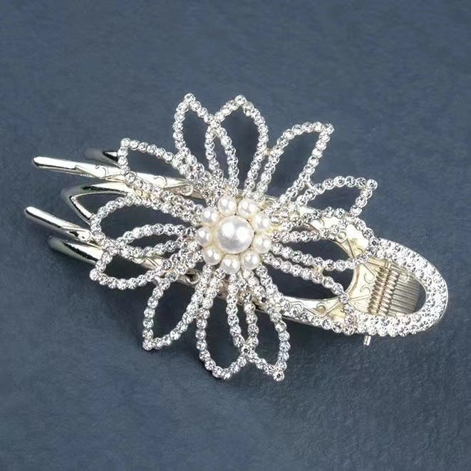 Flowers Clip Hair Claw Bow Ponytail Clip