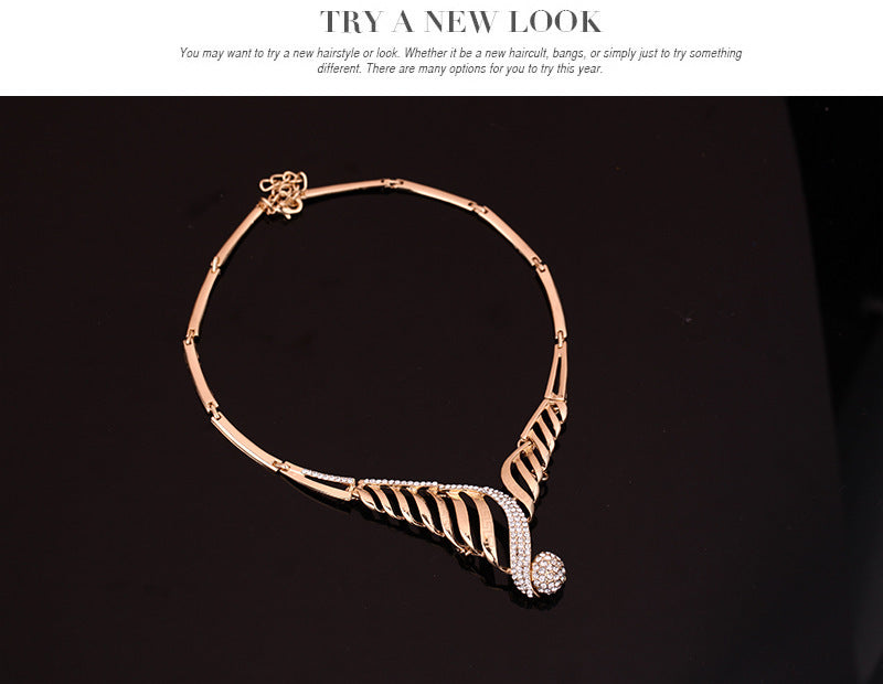 Four-piece Jewelry Set - Necklace Earrings Bracelet