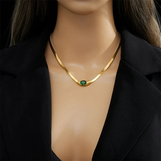 Emerald Titanium Necklace